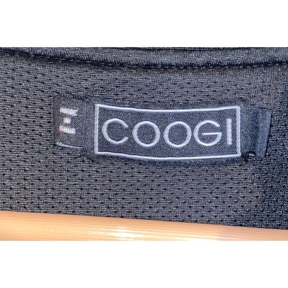 Men's Black Full Zip Coogi Signature Bomber Patch Jacket Coat Size XL Satin Feel - Picture 8 of 15